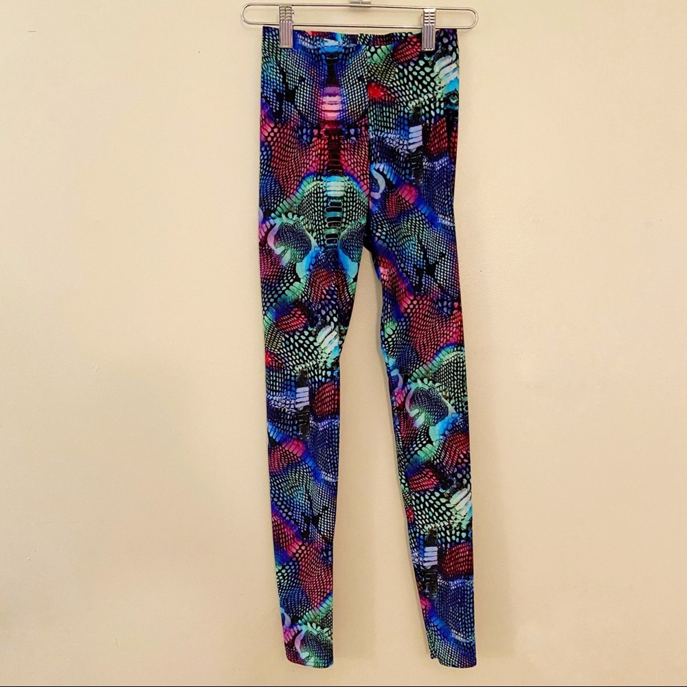 Blackmilk Colorful Snakeskin Reptile Print Leggings XS rock & roll goth
